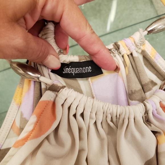 Sinequanon EUC cream floral summer dress small - Picture 2 of 10